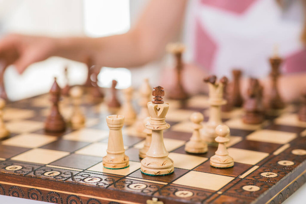 Šachovnice, koncepce strategie, detailní pohled. - Fotografie, Obrázek