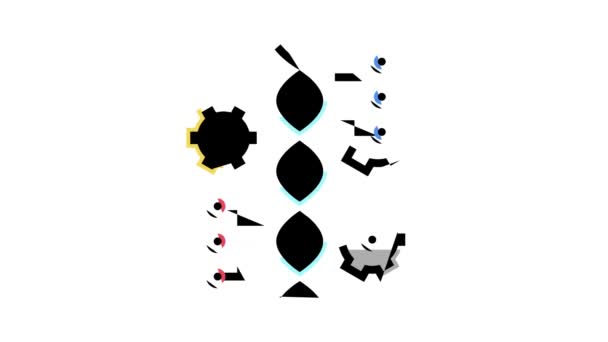molecule genetic characteristics color icon animation - Metraje, vídeo