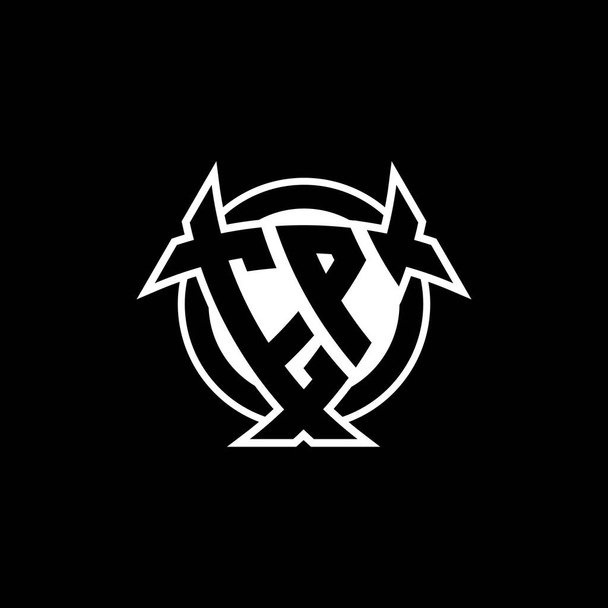 Логотип EP Monogram письмо с треугольным щитом и дизайн формы круга на изолированном фоне. Логотип монограммы треугольника, логотип монограммы щита, буква круга треугольника. - Вектор,изображение