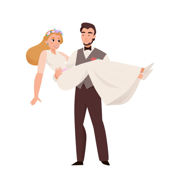 Σύνθεση νύφης και γαμπρού - Διάνυσμα, εικόνα