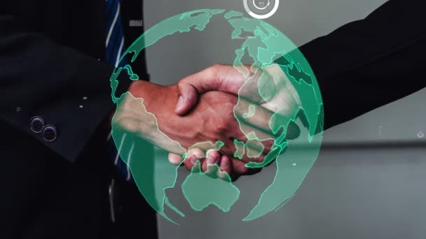 Fogalmi üzleti kézfogás műszerfallal a pénzügyi adatok elemzéséhez - Felvétel, videó