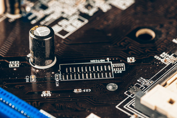 Close up of a electronic circuit board with processor - Valokuva, kuva