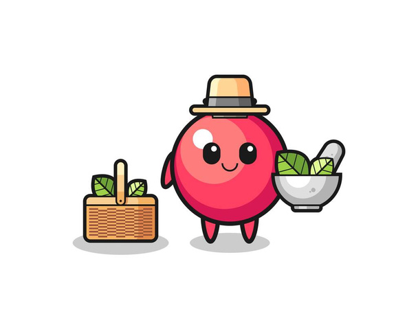 cranberry herbalist cute cartoon , cute design - Vector, Image