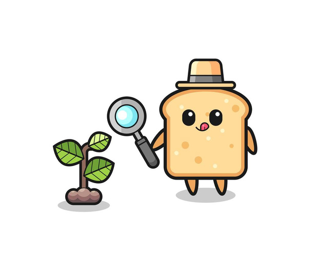 cute bread herbalist researching a plants , cute design - Vector, Image