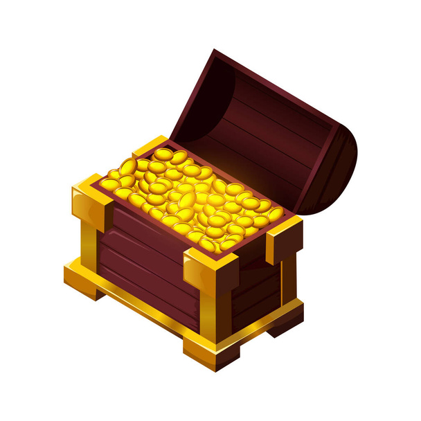 Golden Coins Chest Composition - Vector, Image