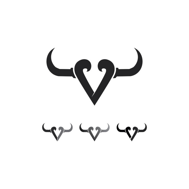 Toro y búfalo logo cabeza vaca animal mascota logo diseño vector para deporte cuerno búfalo animal mamíferos cabeza logo salvaje matador - Vector, Imagen