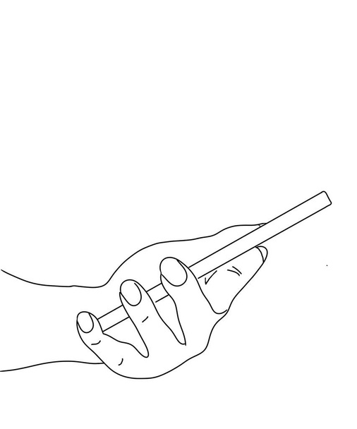 Chytrý telefon na ruční čáře art doodle styl ilustrace - Fotografie, Obrázek