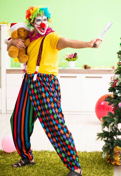 Funny clown in Christmas celebration concept - Photo, Image