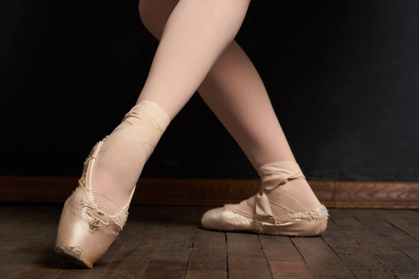 ballerina legs exercise performance classical style close-up - Φωτογραφία, εικόνα