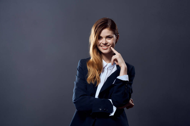 Businesswoman posing on  isolated background. High quality photo - Foto, immagini