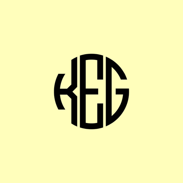 Logo KEG zakulacených počátečních písmen Creative. Bude vhodné, pro kterou firmu nebo značku tyto počáteční. - Vektor, obrázek