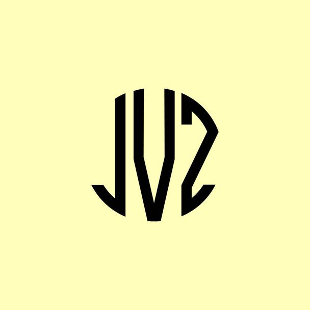 Kreatív kerek kezdőbetűk JVZ logó. Alkalmas lesz arra, hogy melyik cég vagy márkanév indítsa el ezeket a kezdeti. - Fotó, kép