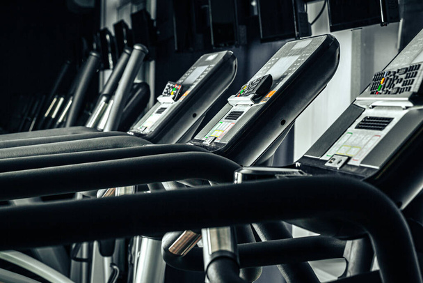 Treadmill screen in the new gym close up - Foto, Bild