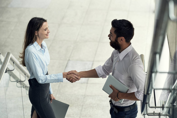 Business Partners Handshaking After Meeting - Photo, Image