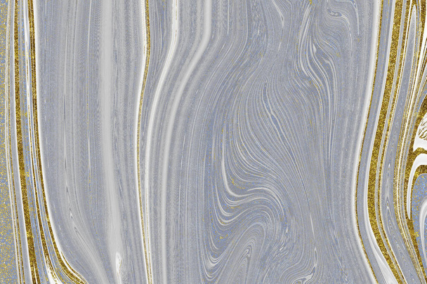 Azul e ouro mármore texturizado fundo - Foto, Imagem