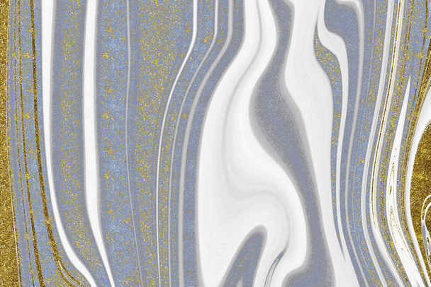 Kék és arany márvány texturált háttér - Fotó, kép