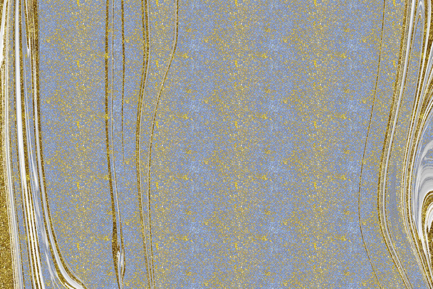 青と金の大理石のテクスチャの背景 - 写真・画像