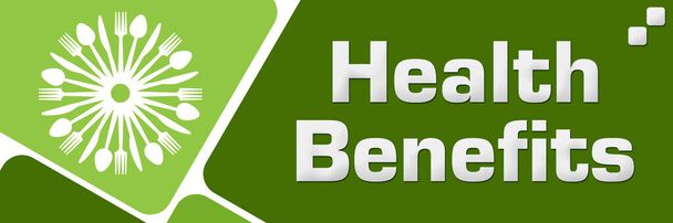 Texto de beneficios para la salud escrito sobre fondo verde. - Foto, Imagen