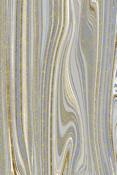 Blauw en goud marmer textuur achtergrond - Foto, afbeelding