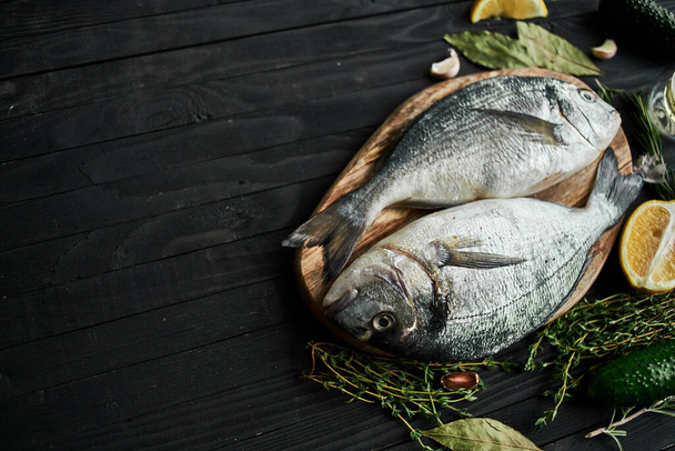 fish ingredients for cooking restaurants sea food - Foto, Imagem