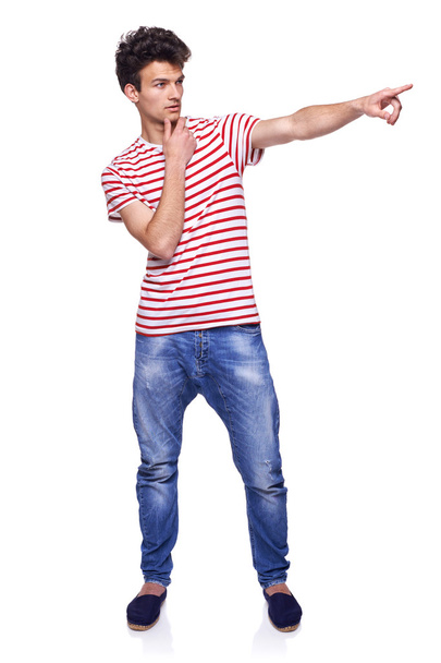 Young man pointing - Foto, Imagem
