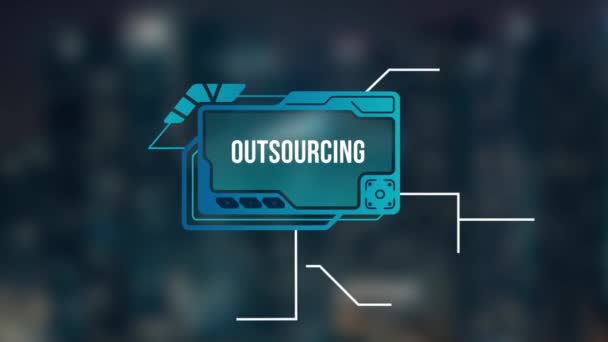 Internet, business, Technology and network concept. Outsourcing Human Resources. Virtual button. - Footage, Video
