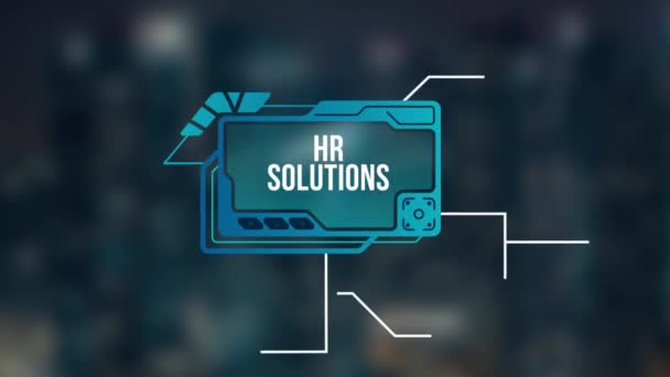 Internet, business, Technology and network concept. Hr Solutions. Virtual button. - Footage, Video