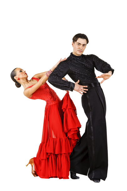 Latino танцюристи в дії. Ізольовані на білому - Фото, зображення