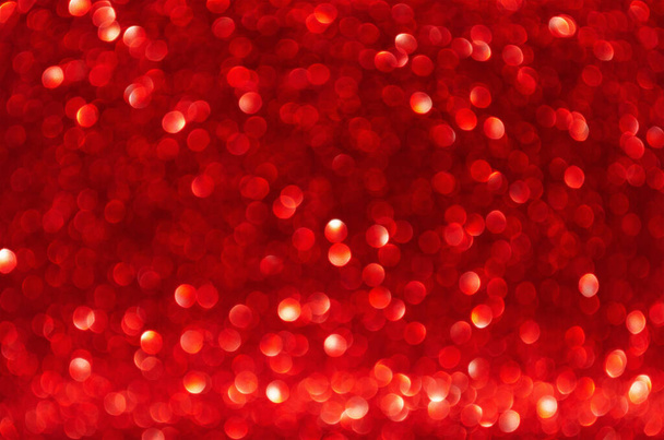 abstracto brillo fondo rojo color, festivo desenfocado fondo bokeh con purpurina - Foto, Imagen