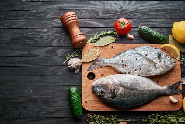 fish ingredients for cooking restaurants sea food - Foto, Bild