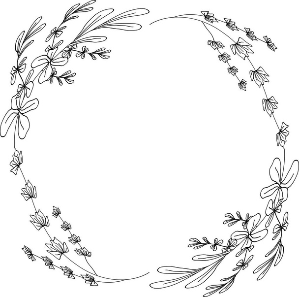 Ручной рисунок Doodle цветок сохранить дату карты Lineart Чешский Onecolor деревенский винтаж, - Фото, изображение