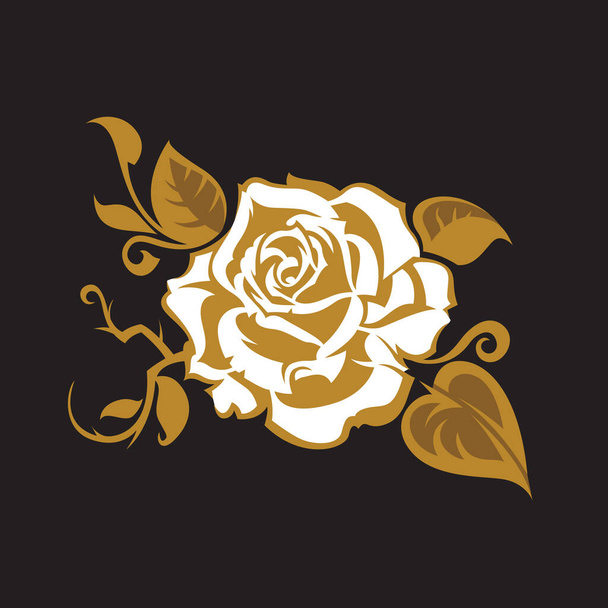 image of rose bud isolated on black background - Vettoriali, immagini