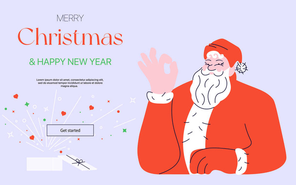 Webové stránky sociální média pozdravy s Veselé Vánoce a šťastný nový rok - Vektor, obrázek