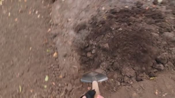 Uomo scavare un giardino rallentare il movimento - Filmati, video