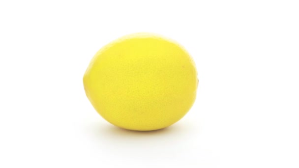 Lemon est isolé. citron jaune sur fond blanc. agrumes. isolat - Séquence, vidéo