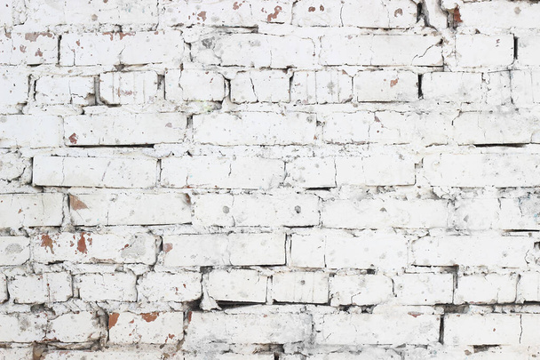 brick wall old with white color background - Foto, imagen