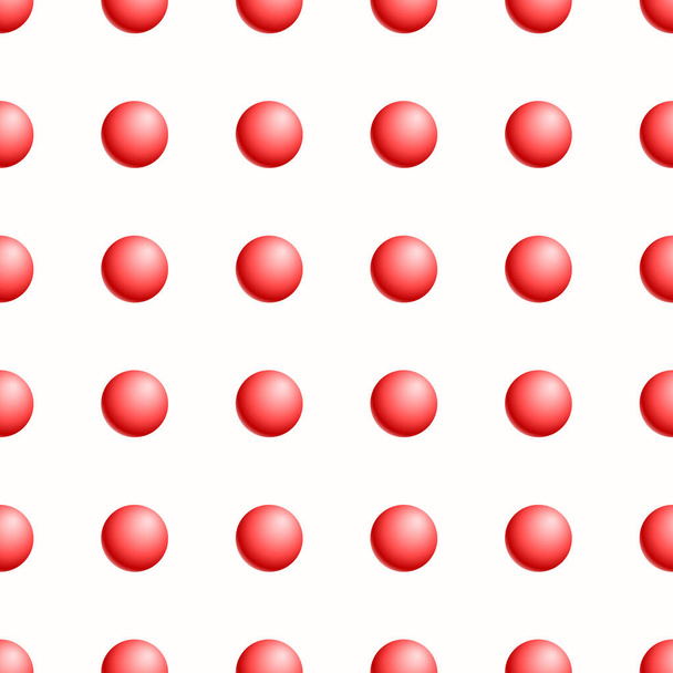 Pattern repeat element bulk red spheres on white background. - Vector, Image