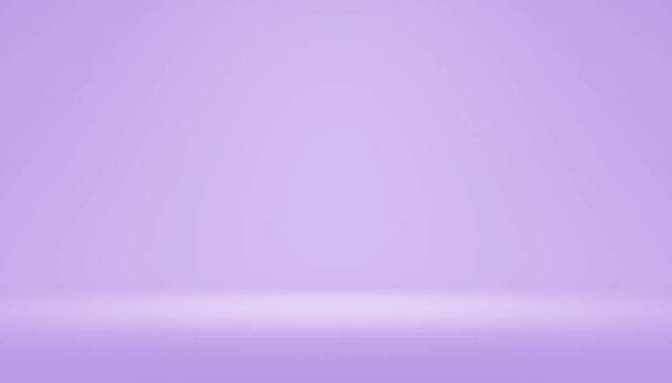 Astratto sfondo di colore viola pastello e sfondo chiaro gradiente con sfondo tavolo studio visualizzare il design del prodotto. Spazio vuoto vuoto per lo spettacolo. Sfocatura 3D rendering podio stadio struttura vettoriale modello. - Foto, immagini