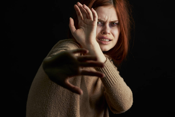 scared woman change domestic violence abuse problem - Foto, Imagem
