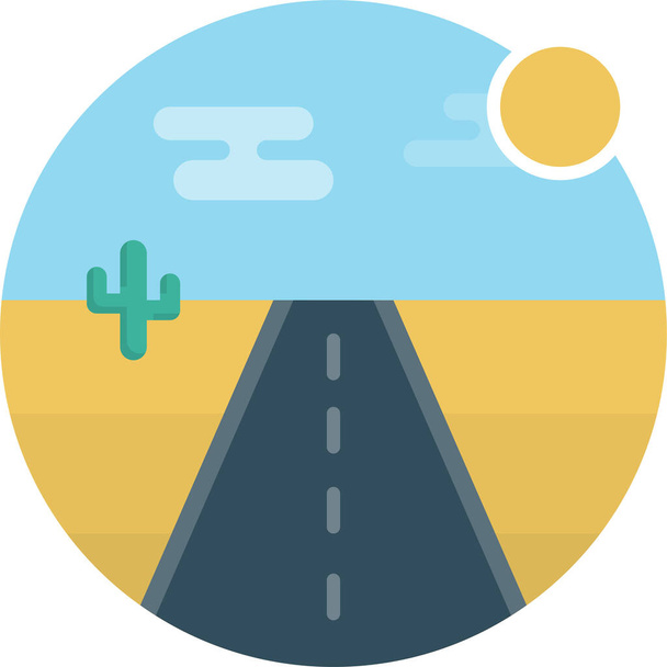 highway motorway road icon in flat style - Vector, imagen