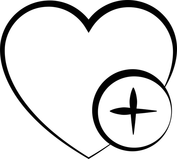 añadir favoritos icono de corazón en estilo dibujado a mano - Vector, imagen