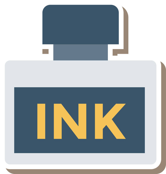 ícone de tinta de tinta de educação em estilo plano - Vetor, Imagem