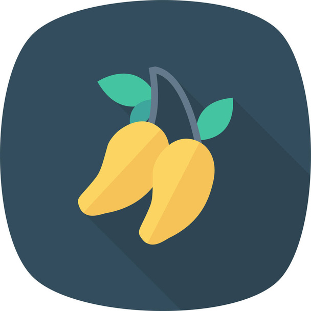 food fresh freshfruit icon in long-shadow style - ベクター画像