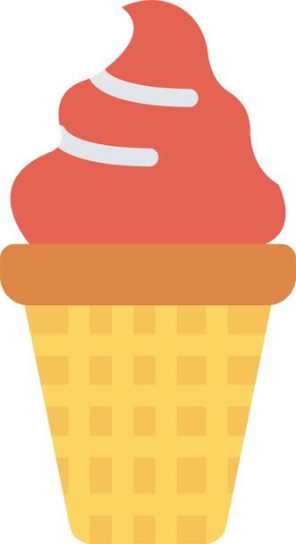 cone cream ice icon in flat style - Vector, Image