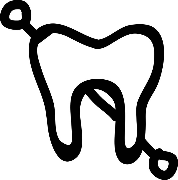 Uyarıcı diş dolgu simgesi el çizimi biçiminde - Vektör, Görsel