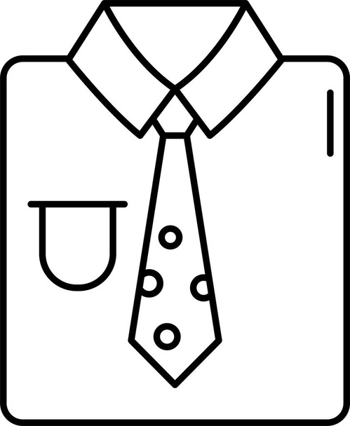 textilní šaty ikona košile ve stylu osnovy - Vektor, obrázek