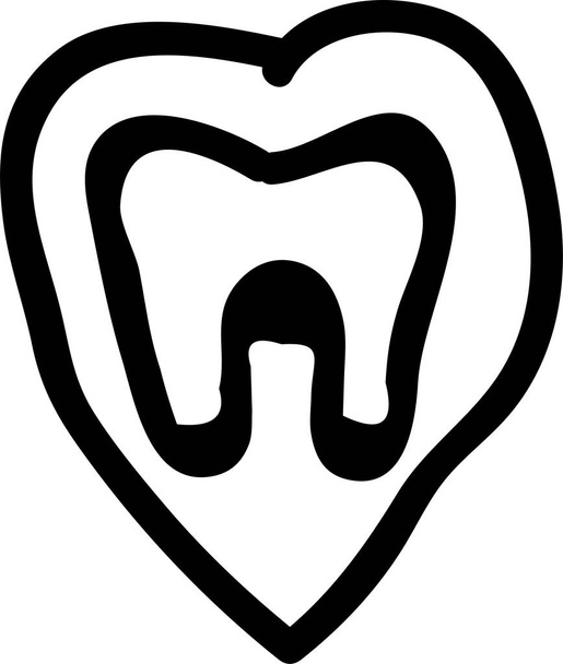 taslak biçiminde uyarılan diş destekleme simgesi - Vektör, Görsel