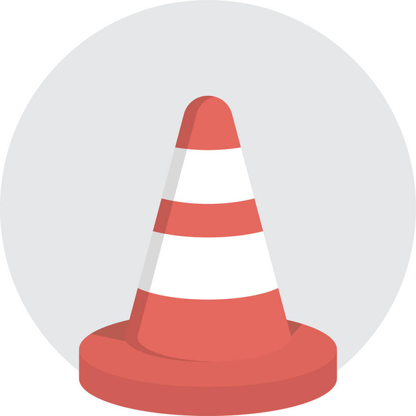 traffic cone flat icon in flat style - Διάνυσμα, εικόνα