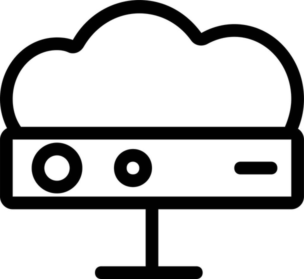 cloud verbinding data icoon in grote lijnen - Vector, afbeelding