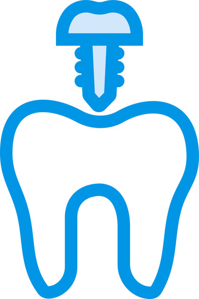 Значок наплавки зуба в стиле заполненного контура - Вектор,изображение